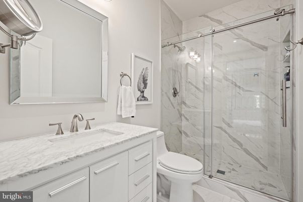 Bathroom, Glass Shower, Interior, Marble, Marble Walls