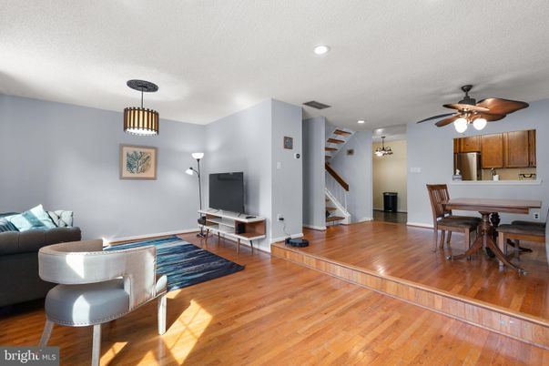 Dining room, Interior, Pendant Lights, Recessed Lighting, Wood Texture Flooring