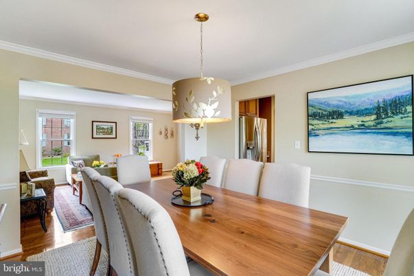 Dining room, Interior, Kitchen, Living room, Pendant Lights, Stainless Steel Appliances, Wood Texture Flooring