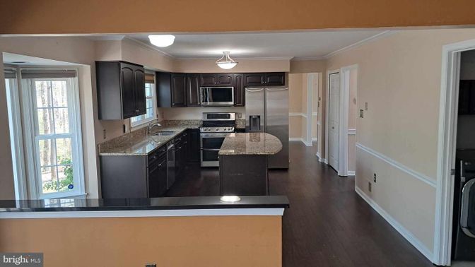 Interior, Kitchen, Stainless Steel Appliances, Wood Texture Flooring