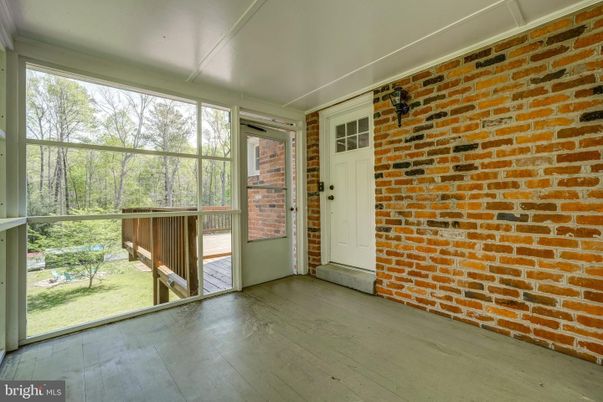 Empty room, Interior, Stone Walls, Sun Room, Wood Texture Flooring