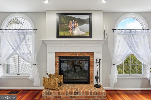 Fireplace, Interior, Recessed Lighting, Wood Texture Flooring