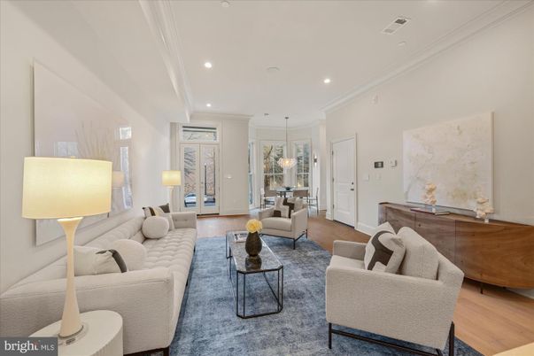 Interior, Living room, Pendant Lights, Recessed Lighting, Wood Texture Flooring