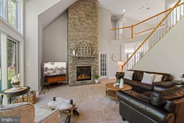 Fireplace, Interior, Living room, Recessed Lighting, Stone Walls