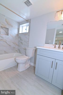 Bathroom, Interior, Marble Walls, Wood Texture Flooring