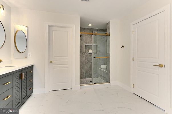 Bathroom, Glass Shower, Interior, Marble, Marble Walls