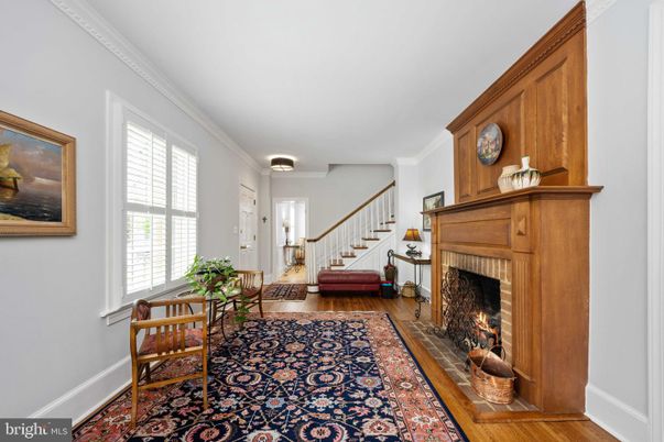 Dining room, Fireplace, Interior, Wood Texture Flooring