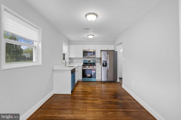Interior, Kitchen, Stainless Steel Appliances, Wood Texture Flooring
