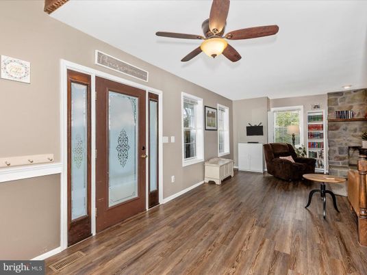 Interior, Stone Walls, Wood Texture Flooring