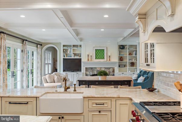 Fireplace, Interior, Kitchen, Living room, Recessed Lighting