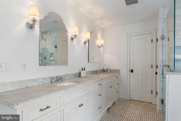 Bathroom, Dual Sink Vanities, Glass Shower, Interior