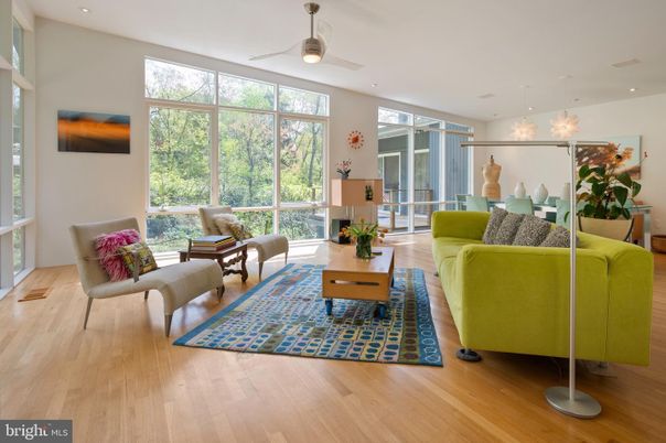 Interior, Living room, Pendant Lights, Recessed Lighting, Wood Texture Flooring