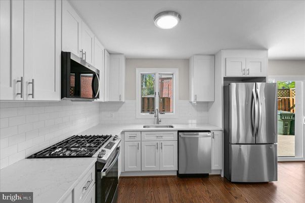Interior, Kitchen, Stainless Steel Appliances, Wood Texture Flooring