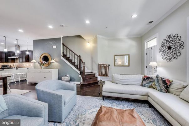 Interior, Kitchen, Living room, Pendant Lights, Recessed Lighting, Wood Texture Flooring