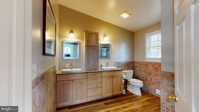 Bathroom, Dual Sink Vanities, Interior, Wood Texture Flooring