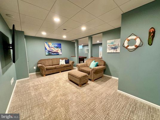 Billiard Table, Game Room, Interior, Recessed Lighting