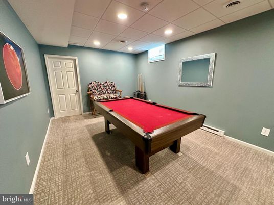 Billiard Table, Game Room, Interior, Recessed Lighting