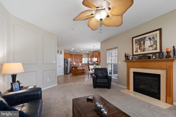 Dining room, Fireplace, Interior, Kitchen, Pendant Lights, Recessed Lighting, Stainless Steel Appliances
