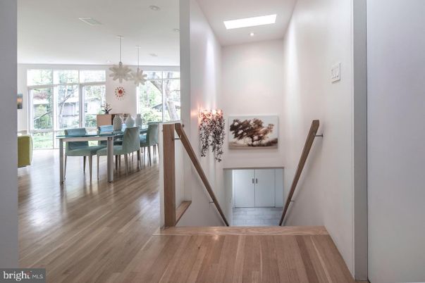 Dining room, Interior, Pendant Lights, Recessed Lighting, Wood Texture Flooring
