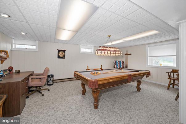 Billiard Table, Game Room, Home Office, Interior, Recessed Lighting