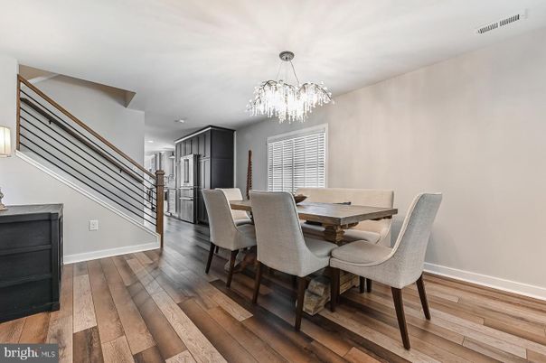 Chandelier, Dining room, Interior, Kitchen, Wood Texture Flooring