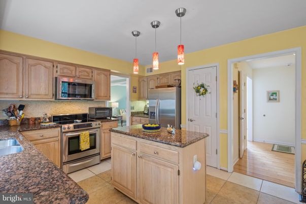 Interior, Kitchen, Pendant Lights, Stainless Steel Appliances, Wood Texture Flooring