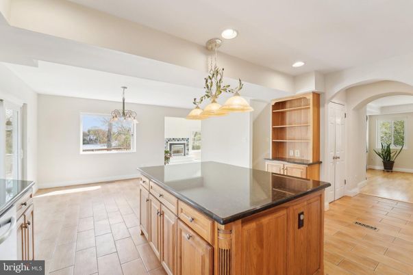 Chandelier, Interior, Kitchen, Recessed Lighting, Wood Texture Flooring