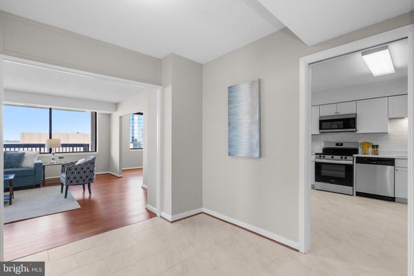 Interior, Kitchen, Living room, Stainless Steel Appliances, Wood Texture Flooring