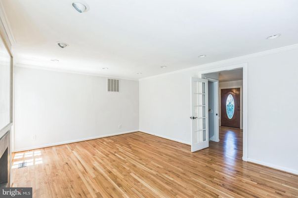Empty room, Fireplace, Interior, Recessed Lighting, Wood Texture Flooring