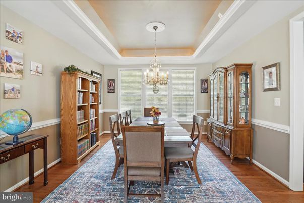Chandelier, Dining room, Interior, Wood Texture Flooring