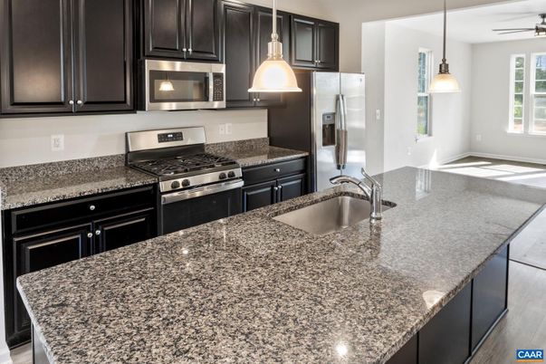 Interior, Kitchen, Pendant Lights, Stainless Steel Appliances, Wood Texture Flooring