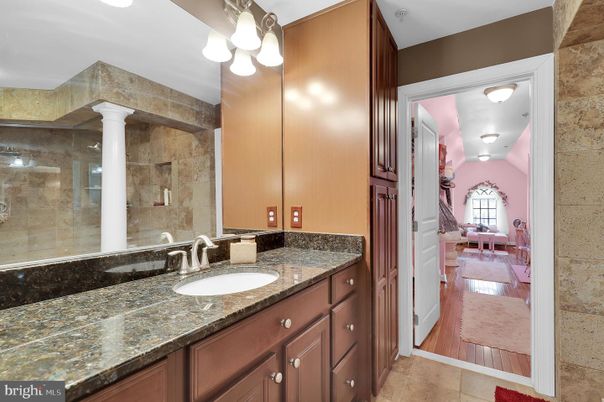 Bathroom, Dual Sink Vanities, Glass Shower, Interior