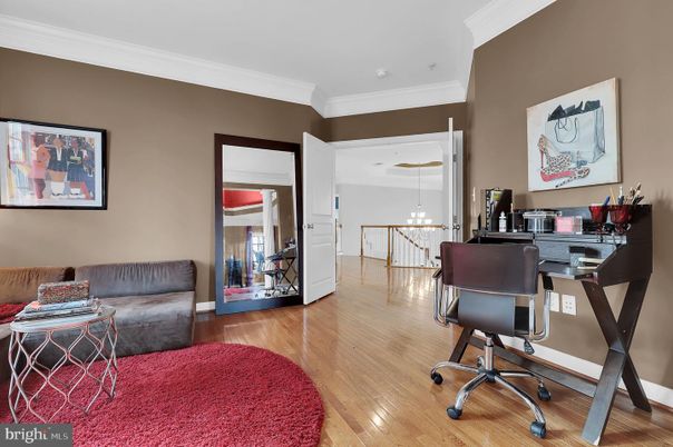 Chandelier, Home Office, Interior, Pendant Lights, Wood Texture Flooring
