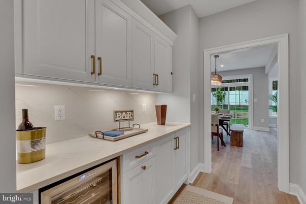Dining room, Interior, Pendant Lights, Recessed Lighting, Wood Texture Flooring