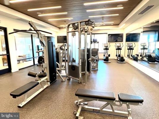 Fitness Equipment, Gym, Interior, Recessed Lighting