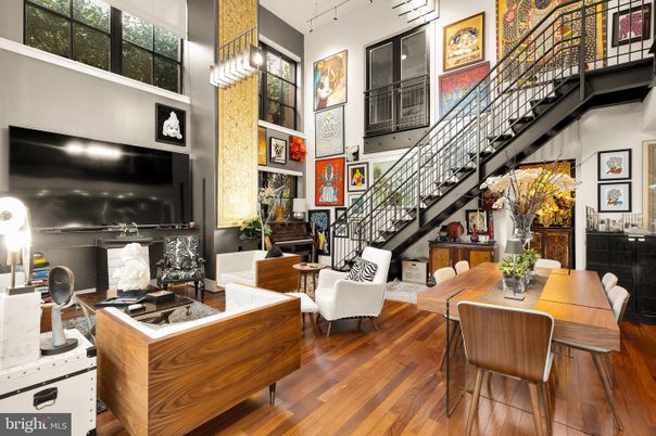 Dining room, Interior, Living room, Pendant Lights, Piano, Wood Texture Flooring