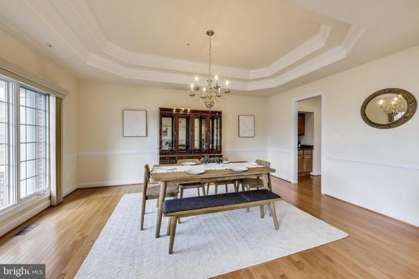 Chandelier, Dining room, Interior, Wood Texture Flooring