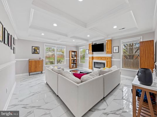 Fireplace, Interior, Living room, Marble, Recessed Lighting