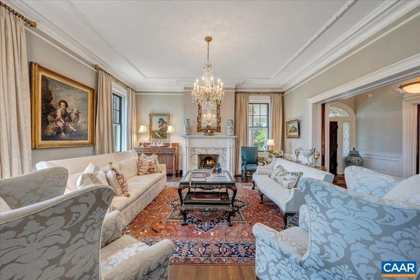 Chandelier, Fireplace, Interior, Living room, Wood Texture Flooring