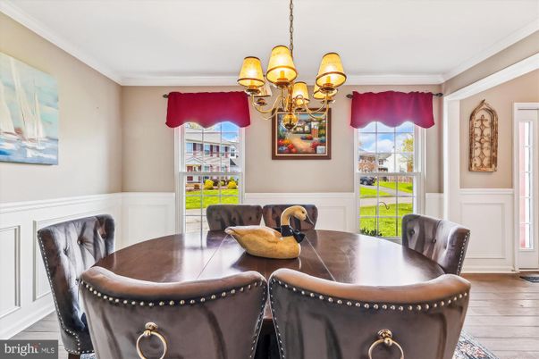 Chandelier, Dining room, Interior, Wood Texture Flooring