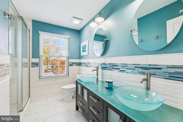 Bathroom, Dual Sink Vanities, Glass Shower, Interior, Marble