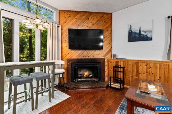 Fireplace, Interior, Wood Texture Flooring, Wooden Walls