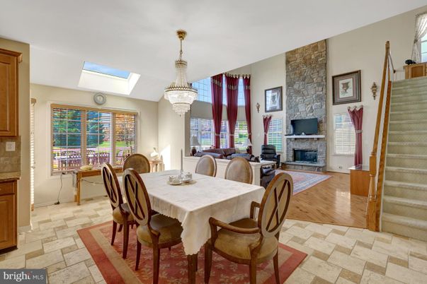 Chandelier, Dining room, Fireplace, Interior, Living room, Wood Texture Flooring