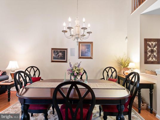 Chandelier, Dining room, Interior, Wood Texture Flooring