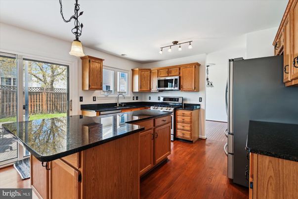 Interior, Kitchen, Pendant Lights, Stainless Steel Appliances, Wood Texture Flooring