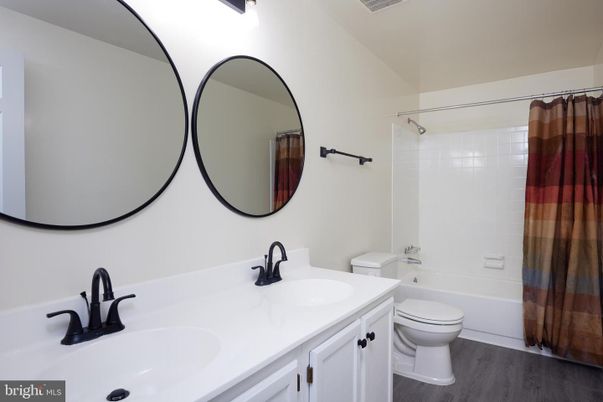 Bathroom, Dual Sink Vanities, Interior, Wood Texture Flooring