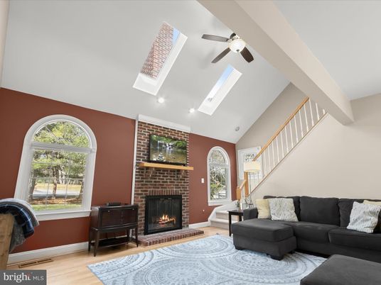 Fireplace, Interior, Living room, Stone Walls, Wood Texture Flooring