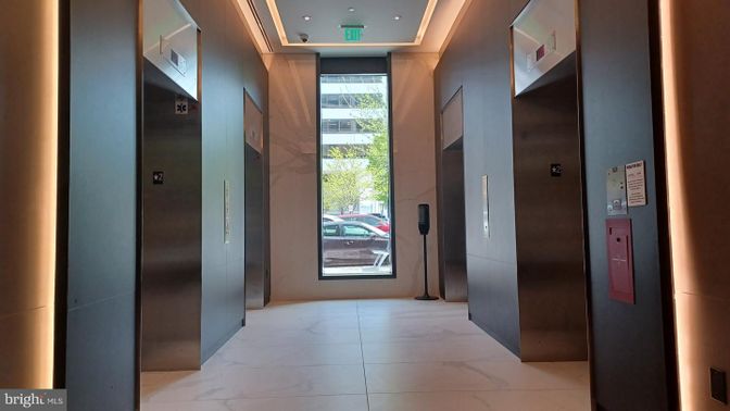Elevator, Interior, Marble, Recessed Lighting