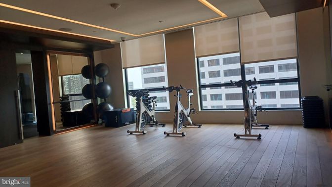 Fitness Equipment, Interior, Wood Texture Flooring