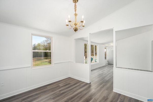 Chandelier, Empty room, Interior, Wood Texture Flooring